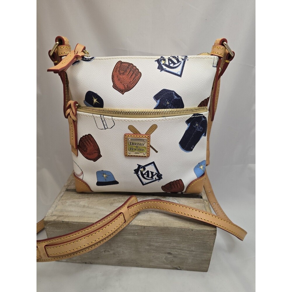 Dooney & Bourke Tampa Bay Rays Baseball Crossbody Purse MLB Leather Shoulder Bag